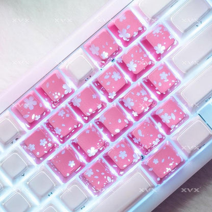 XVX Flutterbloom OEM Profile Imd-Tech Diy Keycaps 21-Key（Only Keycap, Not Include a Keyboard）