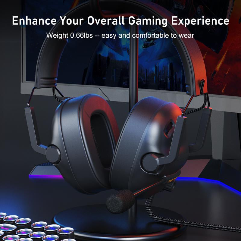SENZER SG500 Wired Pro Gaming Headset - Wired Gaming Headsets - PC Headsets - Folding Headset for PC, PS4, PS5, Xbox One and Switch Audio Earphones Headphones Electronic Earbud