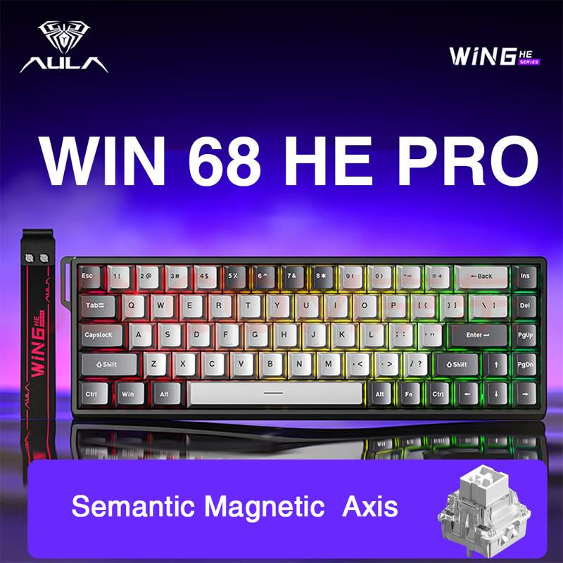 [New]Aula WIN68/WIN60 HE Magnetic Keyboard with Adjustable Actuation, Hall Effect Keyboard with 0.3Ms Latency, 65% Wired Compact Keyboard, 8000 Hz Polling Rate, Hot-Swap College School Supplies Tiktokshopbacktoschool Gaming Accessories Fallfreshness