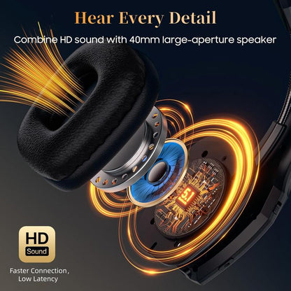 Bytewaveshop Trucker Bluetooth Headset, Wireless with Mic,Bluetooth Headset with Dual Noise Cancelling Microphone & Mute Button, 55Hrs Working Time PC Headset for Cell Phones, Computer, Truck Driver Audio Headphone#Tiktokshopblackfriday