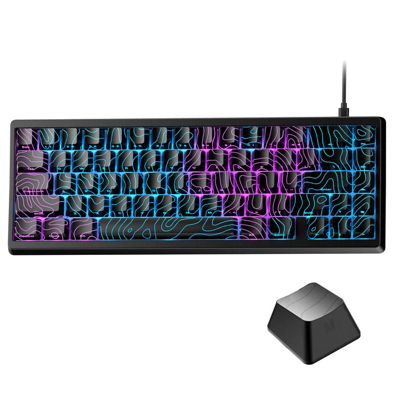 XVX M67 Jadestone Keyboard with Imd-Tech Keycaps, QMK/VIA Gasket, RGB Hot Swappable, Bluetooth