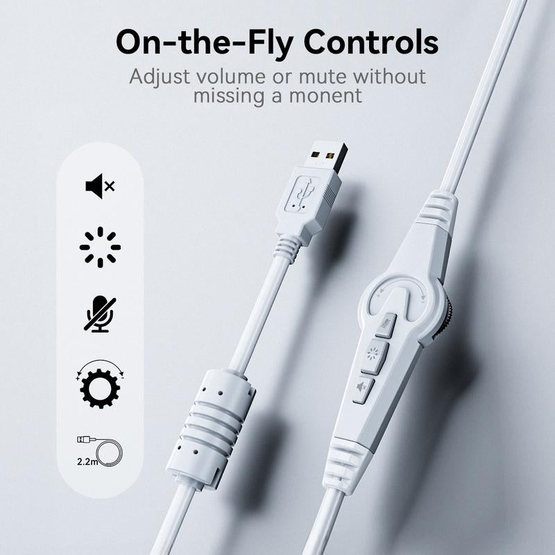 TAGRY TRONICX Upgraded G3 Wired PC Gaming Headset with 50Mm Driver, ENC Microphone, USB-A Headset with 7.1 Surround Sound, Control Box for PC/PS5 Console/Switch Dock Mode (Not Compatible with Xbox)