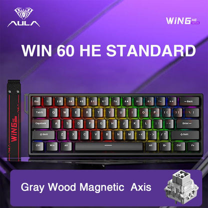[New]Aula WIN68/WIN60 HE Magnetic Keyboard with Adjustable Actuation, Hall Effect Keyboard with 0.3Ms Latency, 65% Wired Compact Keyboard, 8000 Hz Polling Rate, Hot-Swap College School Supplies Tiktokshopbacktoschool Gaming Accessories Fallfreshness