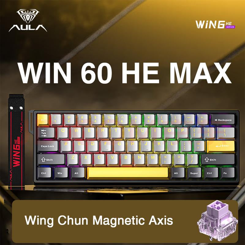 [New]Aula WIN68/WIN60 HE Magnetic Keyboard with Adjustable Actuation, Hall Effect Keyboard with 0.3Ms Latency, 65% Wired Compact Keyboard, 8000 Hz Polling Rate, Hot-Swap College School Supplies Tiktokshopbacktoschool Gaming Accessories Fallfreshness