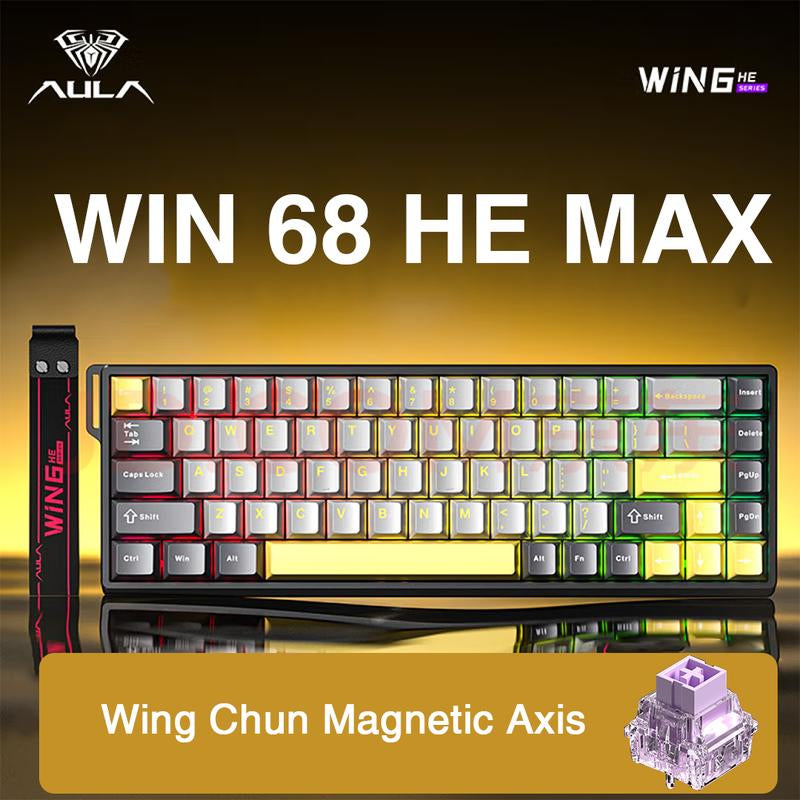 [New]Aula WIN68/WIN60 HE Magnetic Keyboard with Adjustable Actuation, Hall Effect Keyboard with 0.3Ms Latency, 65% Wired Compact Keyboard, 8000 Hz Polling Rate, Hot-Swap College School Supplies Tiktokshopbacktoschool Gaming Accessories Fallfreshness