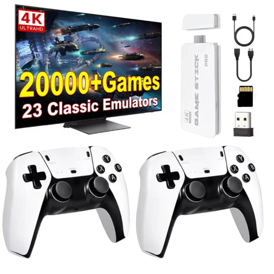 20000+ Games Wireless Retro Game Stick, Vintage Game Stick HD Output System, 2.4G Wireless Controllers, 128GB TF Card for All Ages - Console