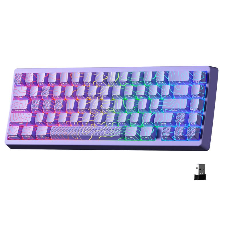 XVX M67 Jadestone Keyboard with Imd-Tech Keycaps, QMK/VIA Gasket, RGB Hot Swappable, Bluetooth