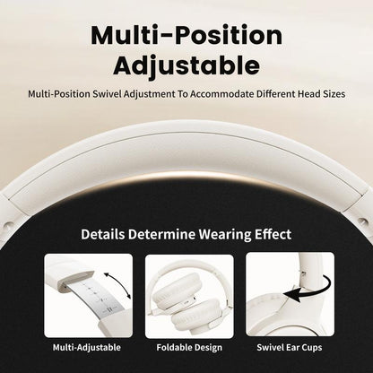 【NO Anc】Electronic Wireless Bluetooth Headphones Over-Ear, Deep Bass Hi-Fi Stereo, 65H Playtime, Foldable Lightweight Headset with Mic for Ios/Android/Pc Headset Earbud Headphonesbluetooth Black #Tiktokshopblackfriday Audio Wirelessheadphone