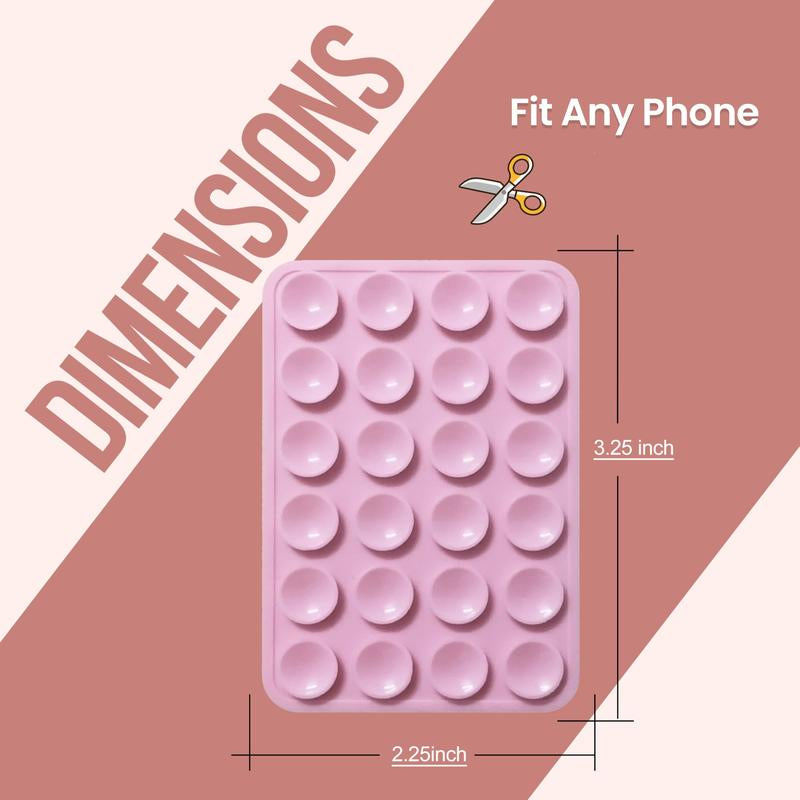 2 Pack Silicone Suction Phone Case Mount, Non Slip Sticky Phone Grip for Cellphone, Silicon Adhesive Suction Cup Phone Mount, Strong Grip Holder for Selfies & Videos