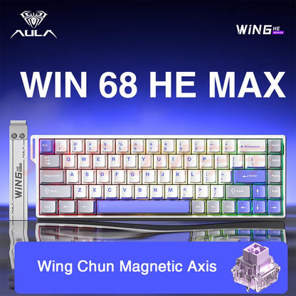 [New]Aula WIN68/WIN60 HE Magnetic Keyboard with Adjustable Actuation, Hall Effect Keyboard with 0.3Ms Latency, 65% Wired Compact Keyboard, 8000 Hz Polling Rate, Hot-Swap College School Supplies Tiktokshopbacktoschool Gaming Accessories Fallfreshness
