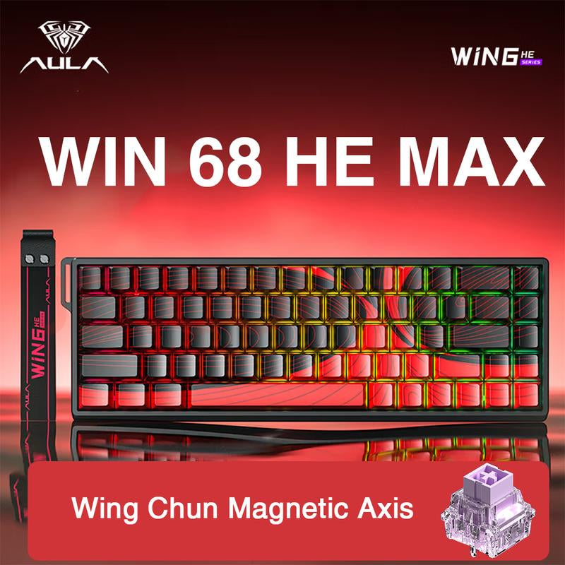 [New]Aula WIN68/WIN60 HE Magnetic Keyboard with Adjustable Actuation, Hall Effect Keyboard with 0.3Ms Latency, 65% Wired Compact Keyboard, 8000 Hz Polling Rate, Hot-Swap College School Supplies Tiktokshopbacktoschool Gaming Accessories Fallfreshness