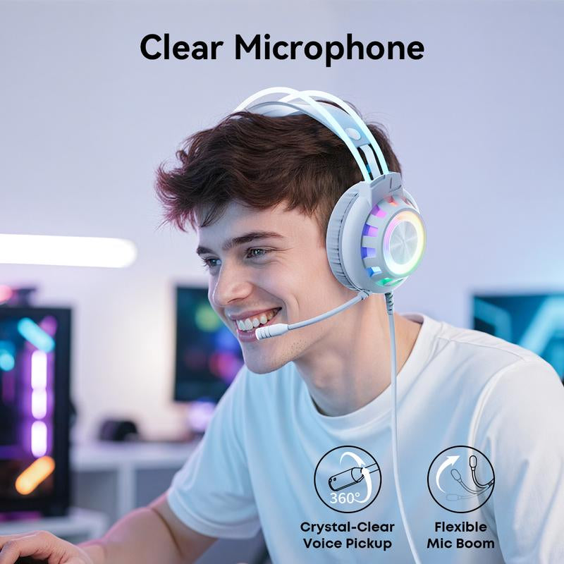 TAGRY TRONICX Upgraded G3 Wired PC Gaming Headset with 50Mm Driver, ENC Microphone, USB-A Headset with 7.1 Surround Sound, Control Box for PC/PS5 Console/Switch Dock Mode (Not Compatible with Xbox)