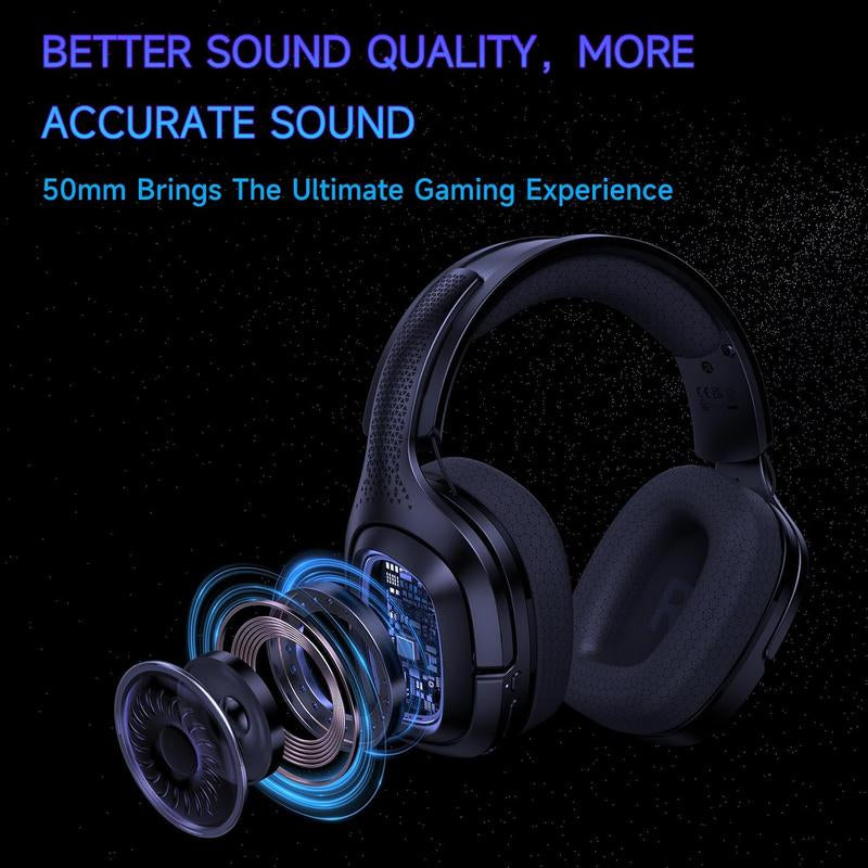 2.4Ghz Wireless Gaming Headset for PS5, PC, Nintendo Switch, Earbuds, 2025 New Year Gifts, Fortnite, Headphones, Captain 700, RGB, Lightweight, Bluetooth 5.2, Mic Noise Canceling Springtok
